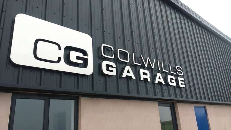 Raised letters on the colwills garage fascia
