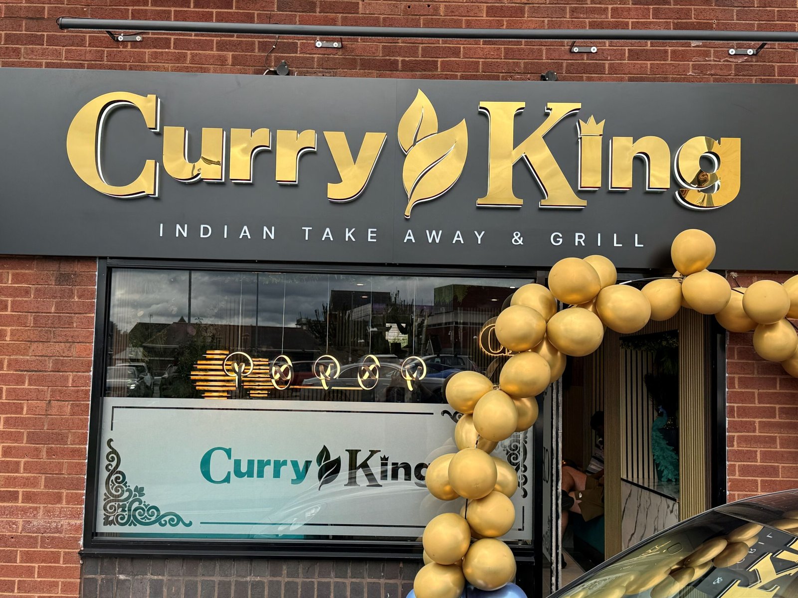 Curry king mirror gold stainless steel 3d letters shopfront sign by go4signs