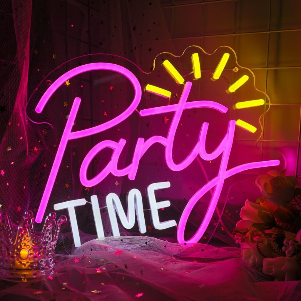 Custom party time neon sign by go4signs.